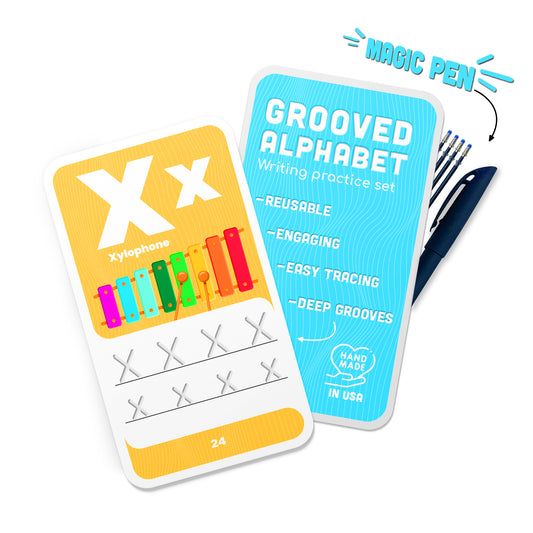 Grooved Cursive Handwriting Card Set